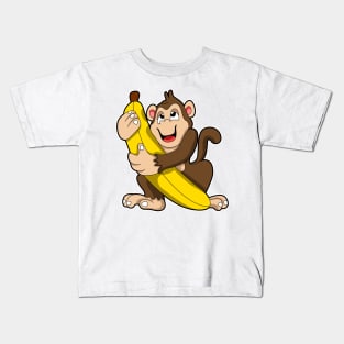 Monkey with Banana Kids T-Shirt